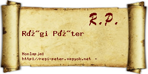 Régi Péter névjegykártya
